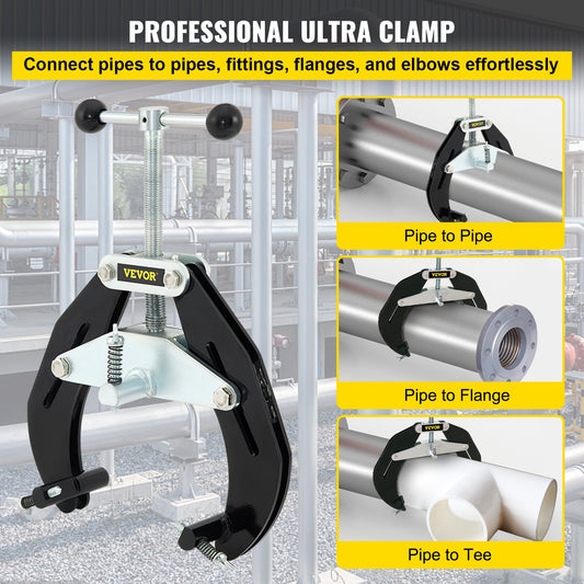 Pipe Clamp, 2 to 6 in, High Strength Ultra Clamp with Quick Acting Screws, Steel Pipe Alignment Tool with V952-HJDGQYCBDD2-6SEUMV0