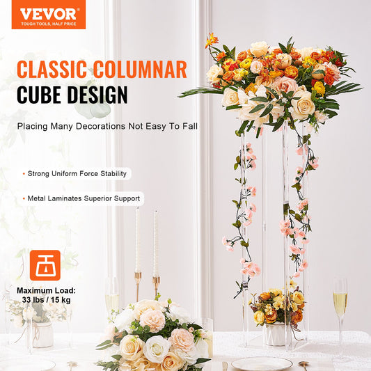 2PCS 31.5inch/80cm High Wedding Flower Stand, With Acrylic Laminate,Acrylic Vase Column Geometric Centerpiece V952-HLHJLFTJXKTLPJWCUV0