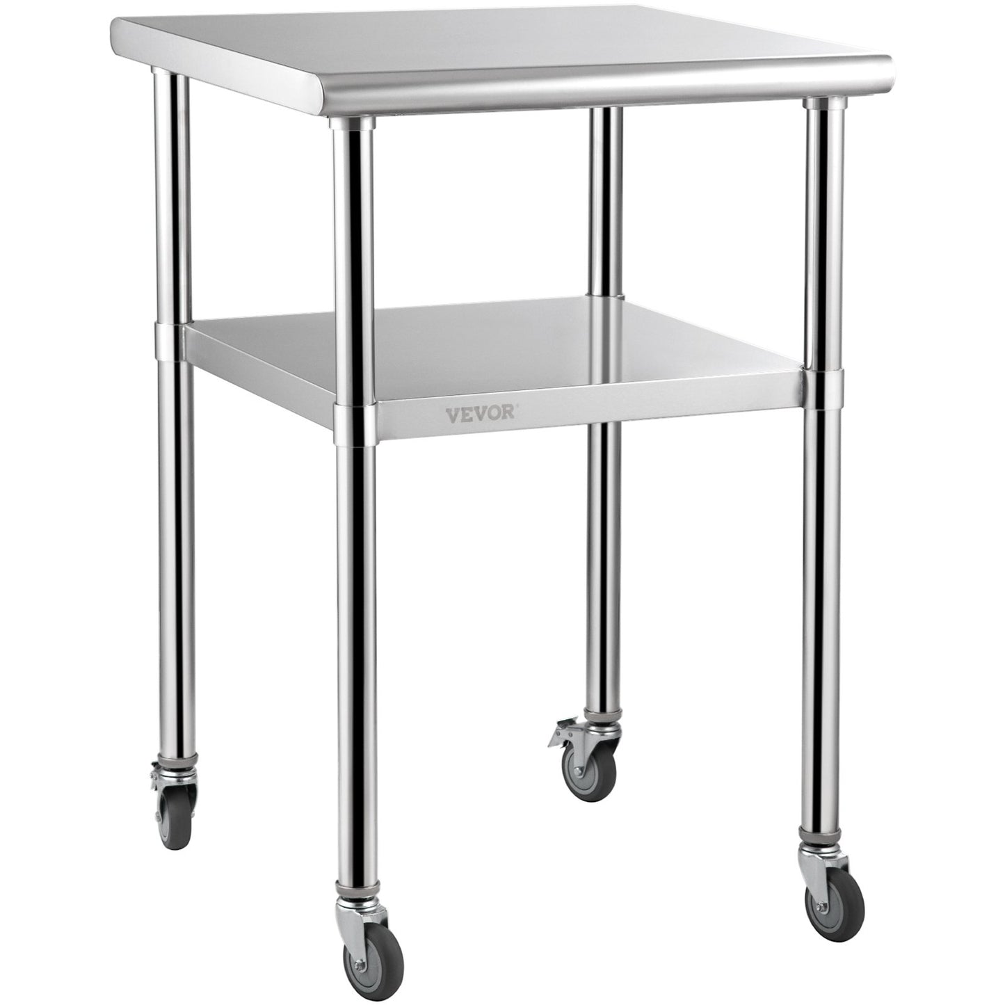 Stainless Steel Prep Table, 61 x 61 x 91.4 cm, 600lbs Load Capacity Heavy Duty Metal Worktable with V952-J24X24X36INCHBGUAV0