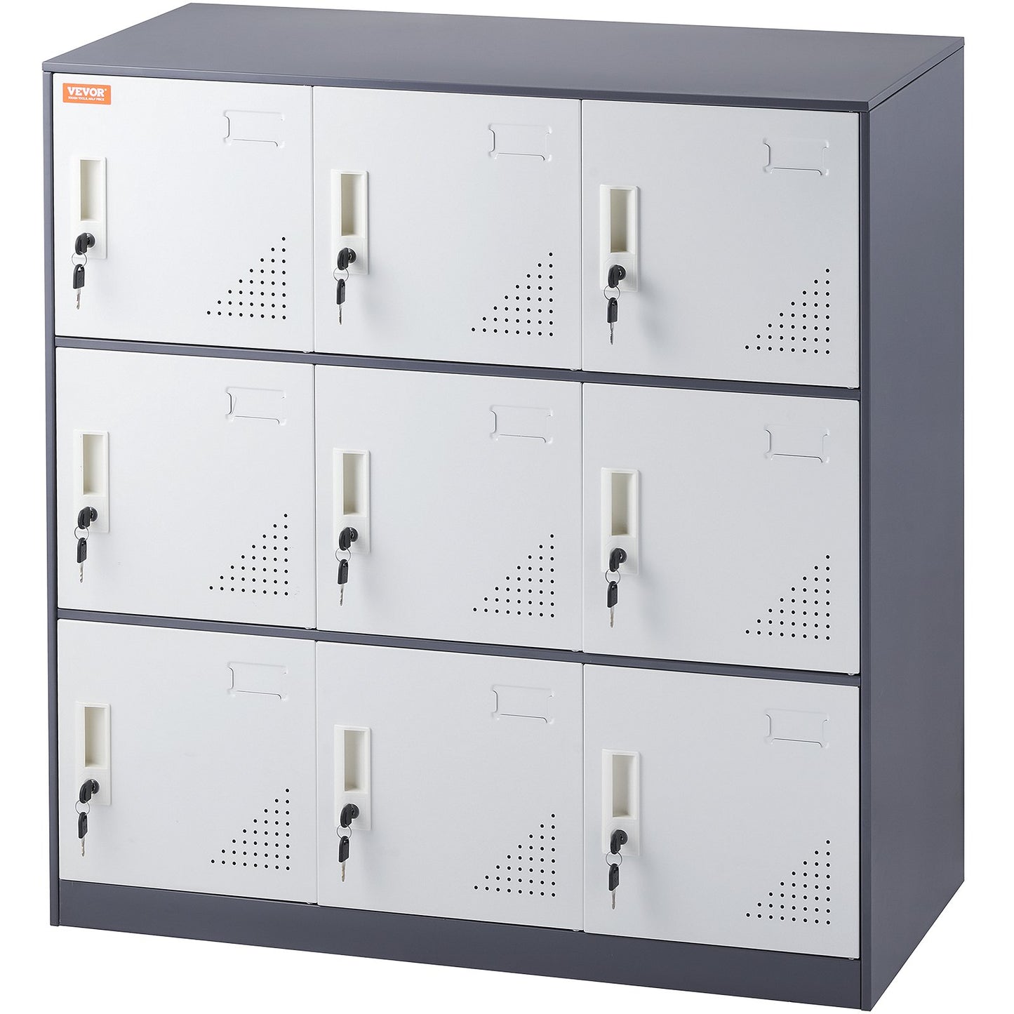 9 Doors Metal Storage Cabinet Employees Steel Storage Cabinet Office Gray V952-JCJHSBMY33180TSQWV0