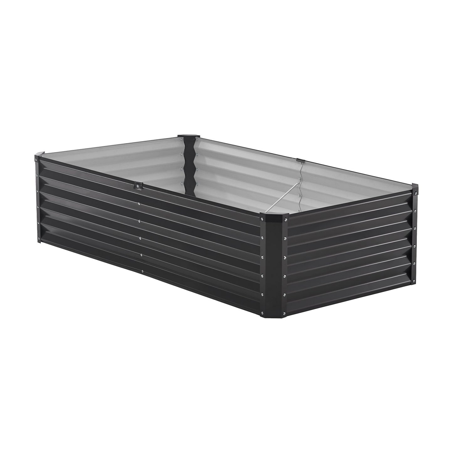 Metal Raised Garden Bed, 6 x 3 x 1.5 ft Outdoor Galvanized Planter Box, with Open Bottom, Large Planter V952-JSFXZZCZFXSHLZRC4V0