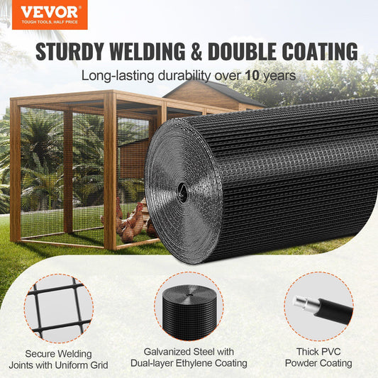 Hardware Cloth, 24'' x 100' Galvanized Wire Mesh Roll, 19 Gauge Chicken Wire Fence Roll, Vinyl Coating Metal V952-JSGSWL24IN10UVQ61V0