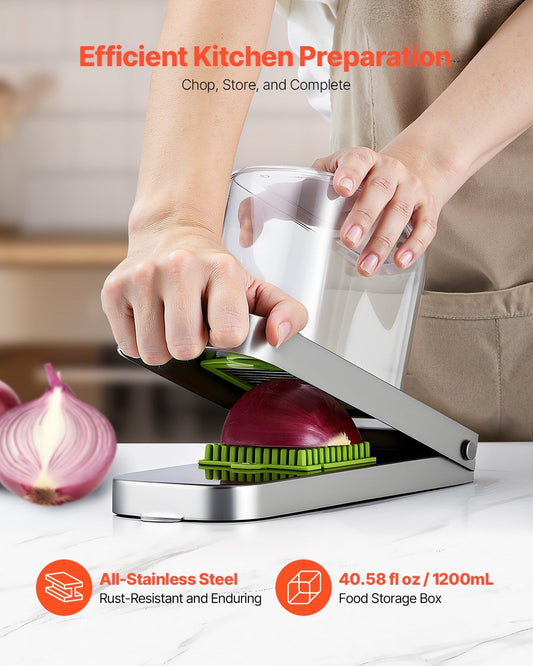 Vegetable Chopper, Food Veggie Cutter with 3 Stainless Steel Blades, Onion Slicer with Container, Salad V952-JSSWQSJQDQP3E6X76002V0