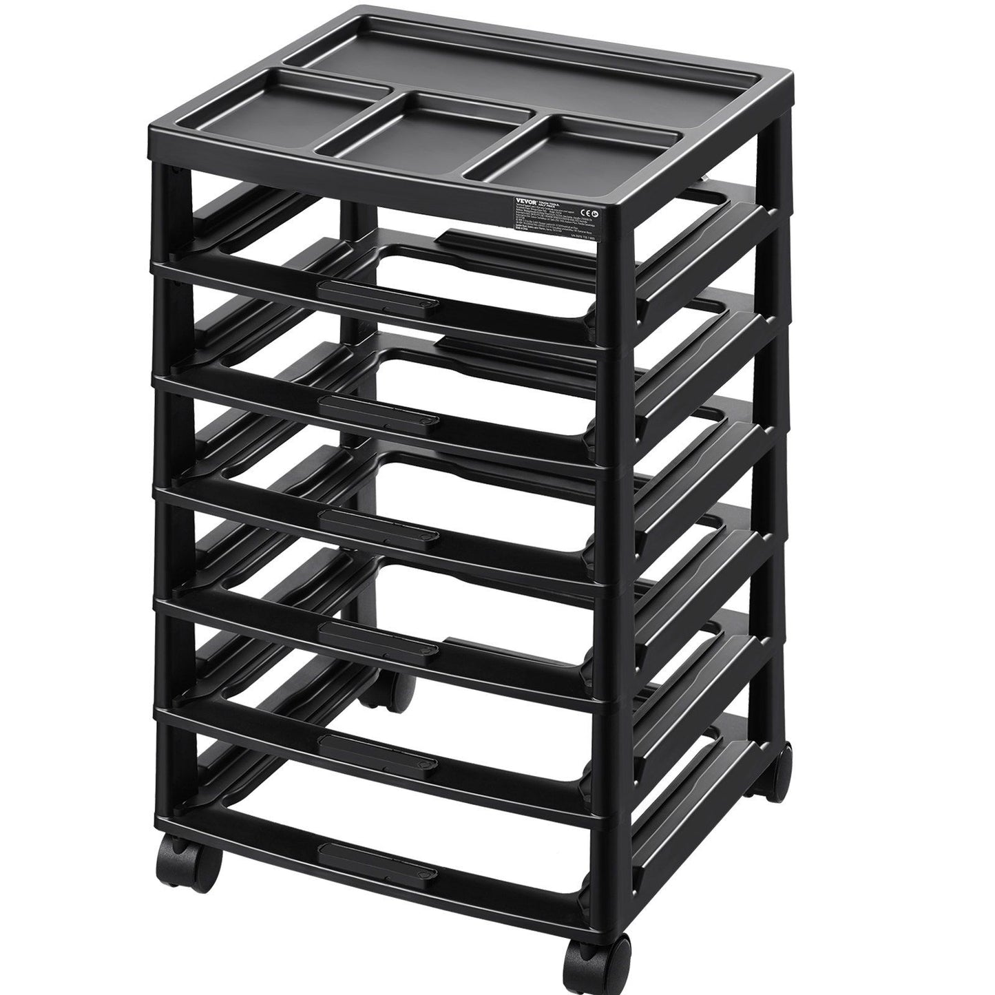 Scrapbook Rolling Storage Cart, 6-Tier Large Capacity with Organizer Top, Black Frame with 4 Removable V952-JTZCCHTZ6CJT39QSVV0