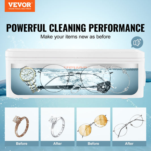 Jewelry Cleaner Ultrasonic Machine, Ultrasonic Cleaner Machine 16oz (470ml) with 4 Timer Modes, Portable V952-JYCSBQXJ35W4BF11TV3