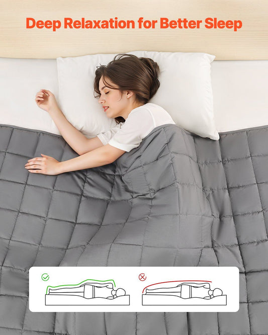 Weighted Blanket, 11 kg, 1524 x 2032 mm Queen Size, Cooling Breathable Heavy Blanket with Glass Beads, V952-JZMTDLBT25LBKZUM5001V0
