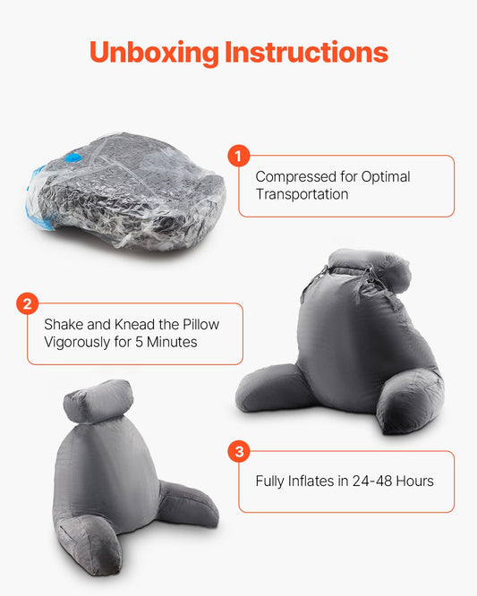 Reading Pillow, Large Bed Pillow with Removable Headrest, Back Pillow with 3 Pockets, Shredded Memory Foam V952-KCXYDZHS0000OIZHF001V0