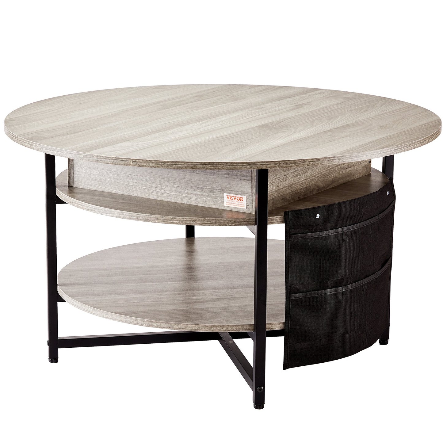 Lift Top Coffee Table 35.3" Round Coffee Table for Living Room White V952-KFZ35YXWYBKFRLKOYV9