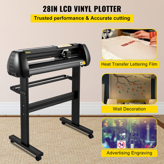 Vinyl Cutter, 28inch Paper Feed Cutting Plotter Bundle, Adjustable Force & Speed Vinyl Printer with Powerful V952-KZJSK720T220V4XBOV3