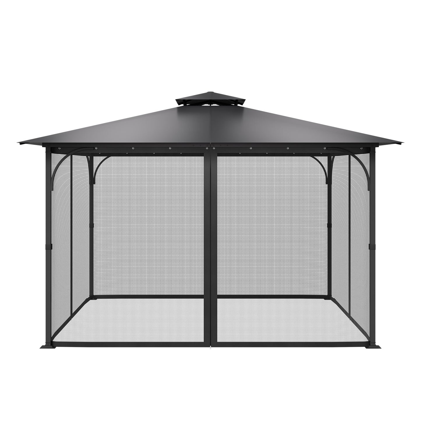 Gazebo Netting Replacement, Fit Most 12 x 12 x 7.5 FT Gazebo Curtain, Outdoor Garden Net, 4-Panel Sidewall V952-LTWZDL12FT12G6AC0V0