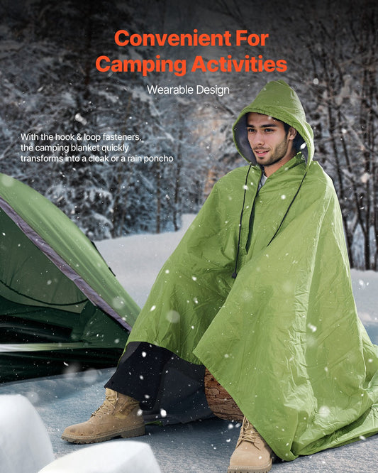 Camping Blanket 2 m x 1.5 m Wearable Warm Stadium Blanket Army Green V952-LYTJZKKCDDLY0746MV0