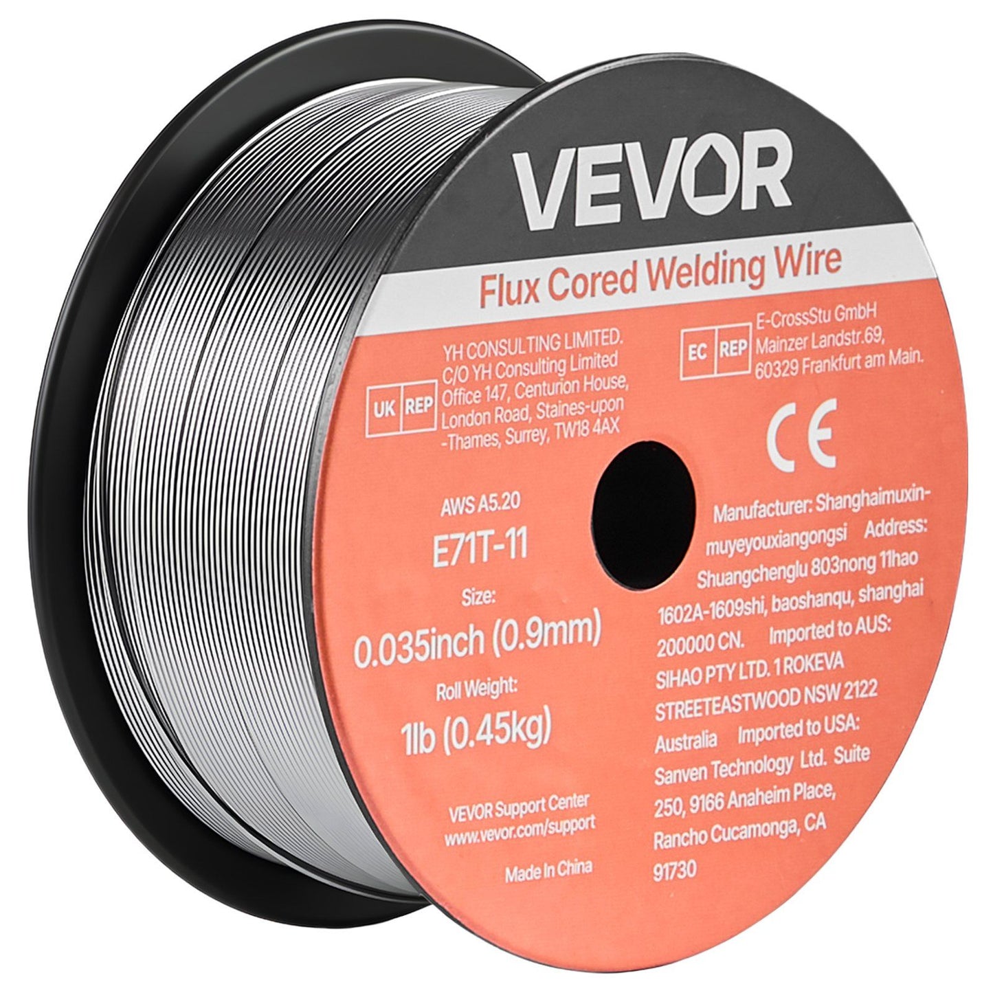 Flux Core MIG Welding Wire, E71T-11 0.9mm 0.45kg, Gasless Mild Steel Welding Wire with Low Spatter for All V952-MIGHSYXHSE71AWQRF001V0