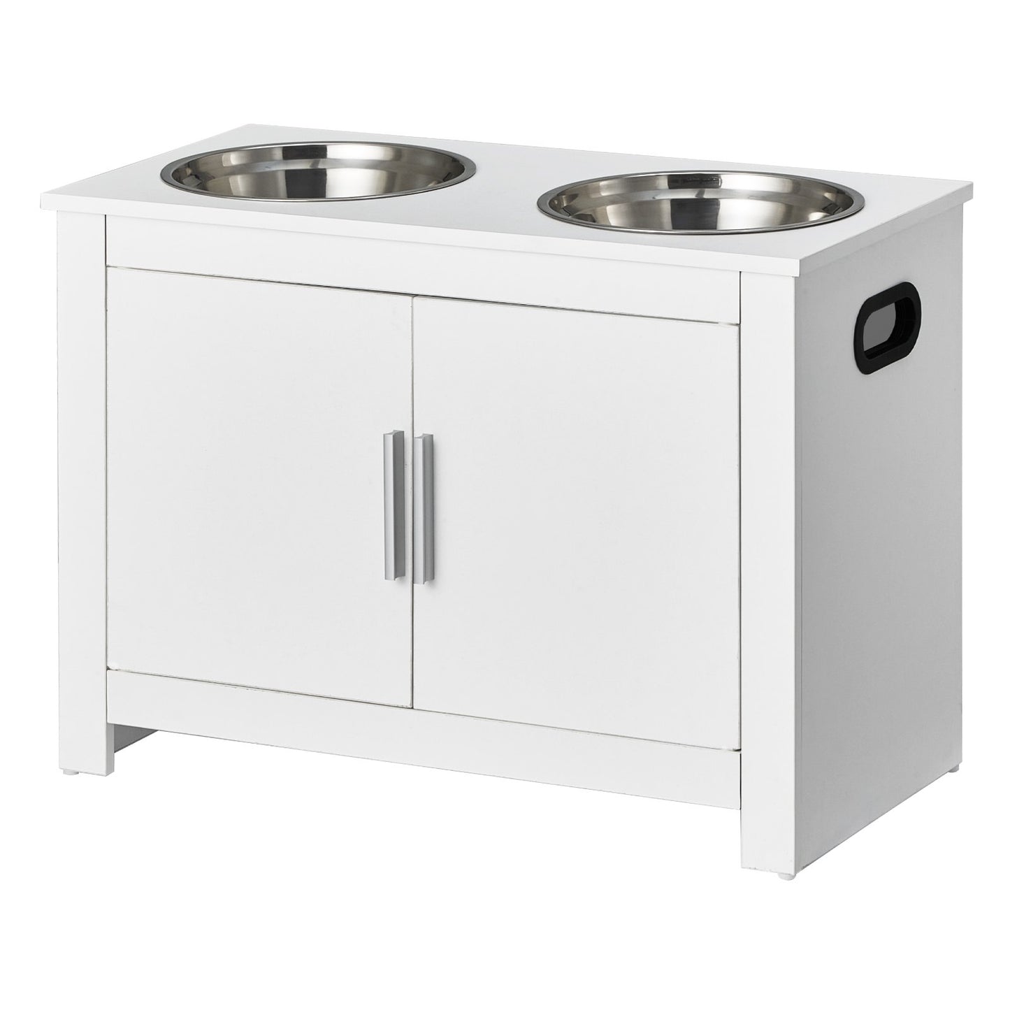 Pet Feeding Station w/ 2 Elevated Dog Bowls Dog Food & Toy Storage Cabinet V952-MZCWHSWT17INOQPQNV0