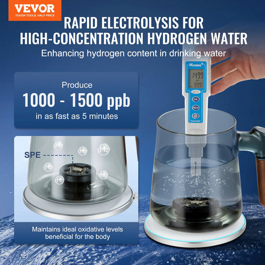 Hydrogen Water Cup, 400 ml / 14.1 oz Hydrogen Generator, SPE Technology Portable Hydrogen Water Ionizer V952-QSHFQSPGSYBLY5TD2V9