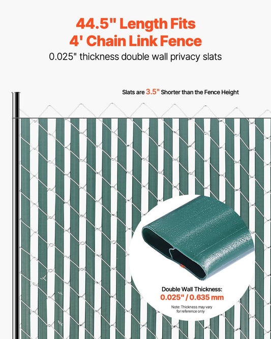 Bottom Locking Privacy Slats, Double-Wall Vertical Bottom-Locking Slats for Chain-Link Fence, High-Density V952-SBYSBTSBPE4F2D64PV0