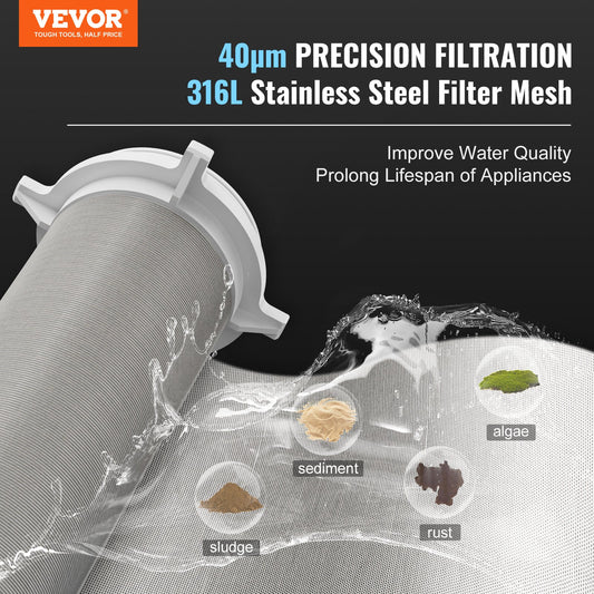 Spin Down Filter, 40 Micron Whole House Sediment Filter for Well Water, 3/4" G-M + 1" G-M, 4 T/H High Flow V952-SDCXQZSGLQFCTOJRXV0