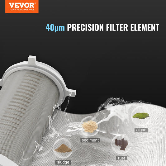 Spin Down Filter, 40 Micron Whole House Sediment Filter for Well Water, 3/4" G-F + 1" G-M, 4 T/H High Flow V952-SDCXQZSGLQZC3BJ3TV0