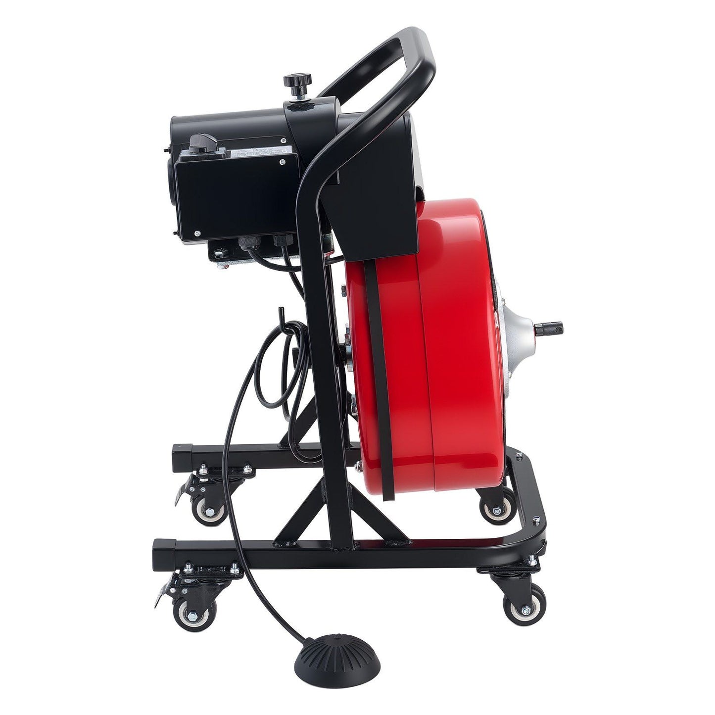 Drain Cleaner Machine 15m x 13mm, Manual Feed Sewer Snake Auger on Wheels - with 4 Cutters & Air-activated V952-SDJJKLSGDSTJWGUIY002V3