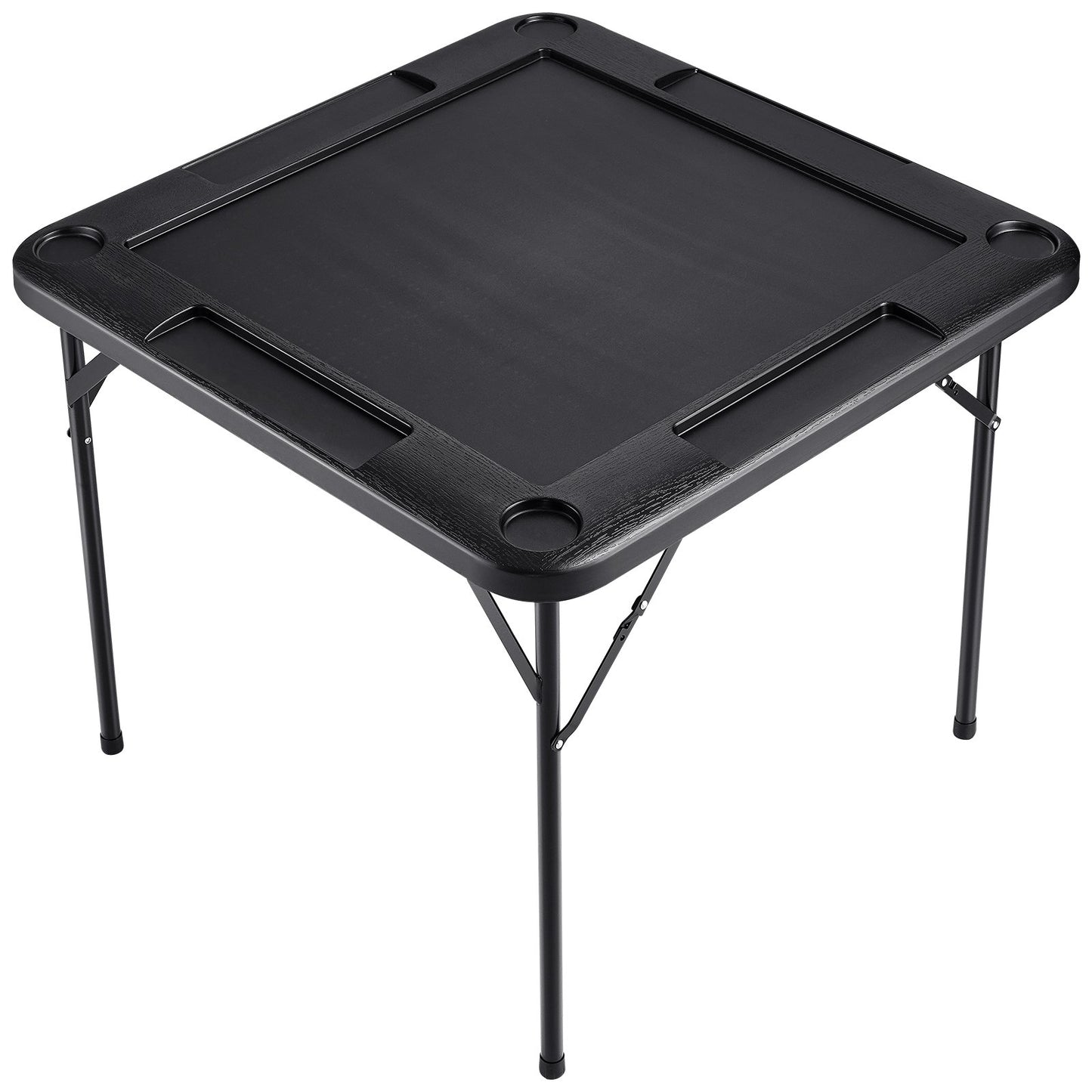 Mahjong Table, Square 4 Player Folding Card Table with 4 Cup Holders & 4 Chip Trays, Portable Domino Game V952-SDMJZHSDMNGP0C7TXV0