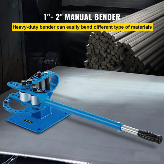 YP-9 Manual Bender, Soild Round Square Bar Metal Bender with 7 Bending Dies, Metal Rod Bar Bender Bending V952-SDWGJ1-3INCH00001V0