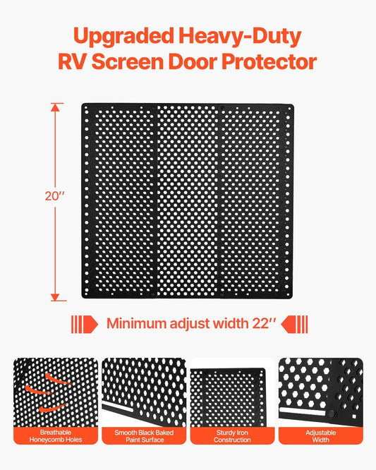 RV Screen Door Protector, Adjusts from 558.8 - 800 mm, Adjustable Door Grille, Easy to Install, Reinforced V952-SSSFCPMMLCH2LMQ13V0