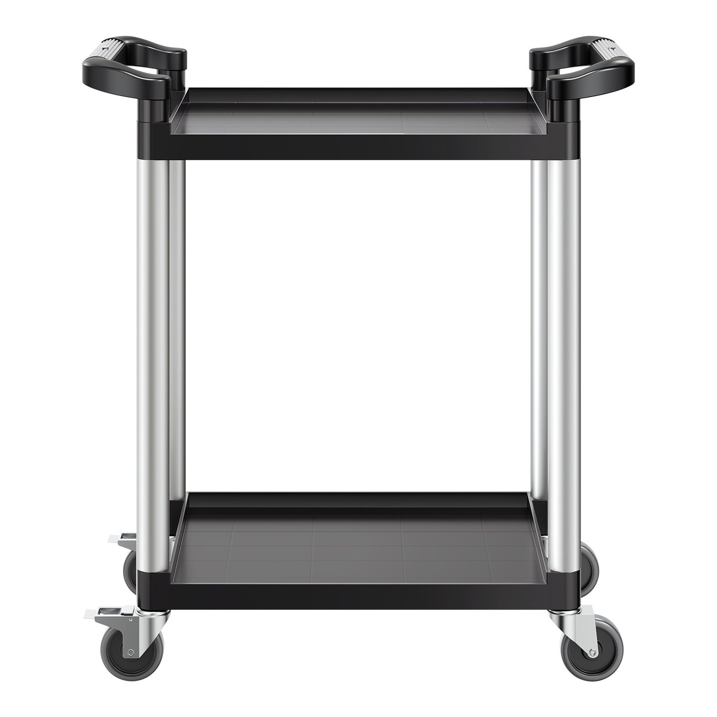 Utility Cart, 300 lbs Load Capacity, 2-tier Utility Plastic Cart with 360 degrees Swivel Wheels (2 with V952-SXSYTCZHHS2CIXC11V0