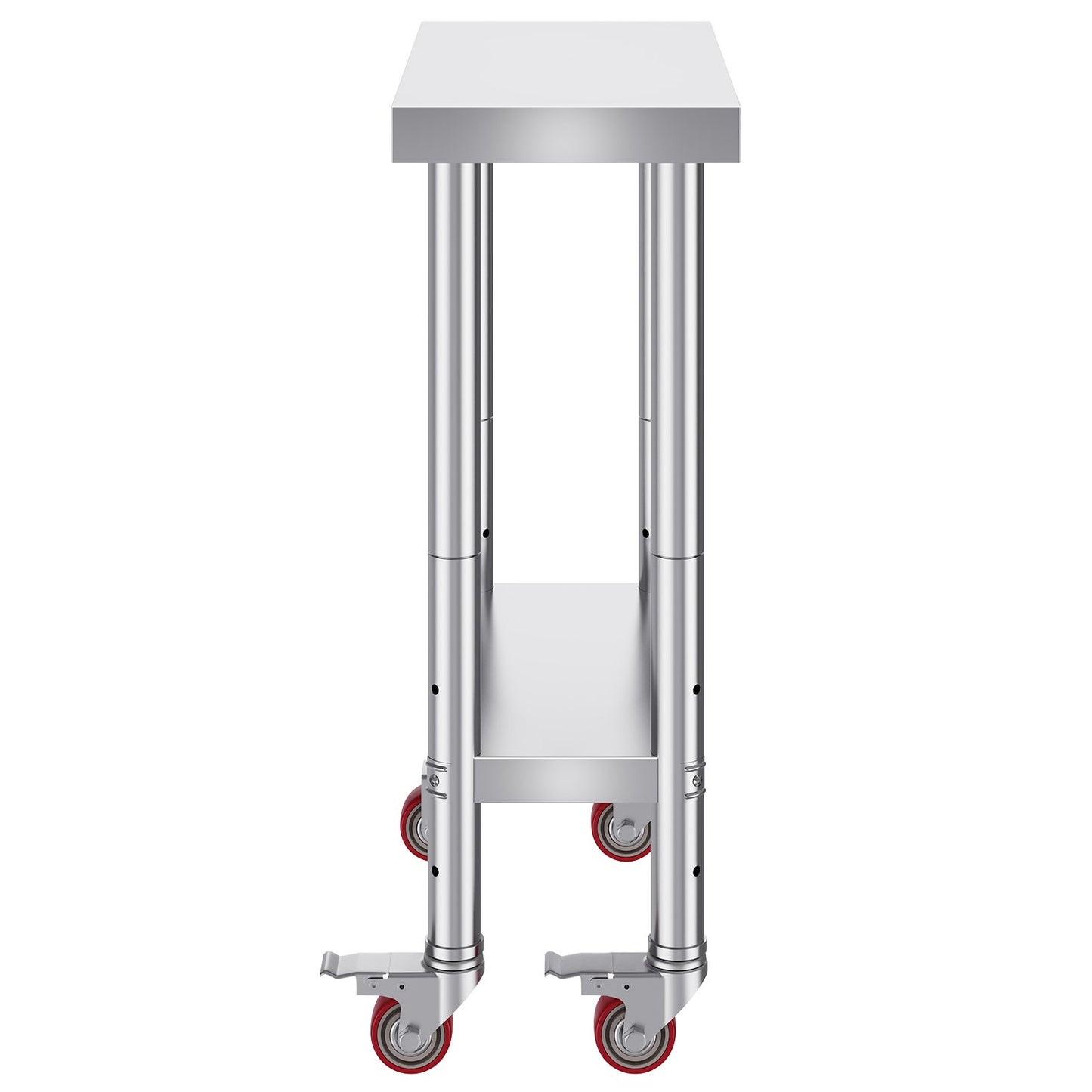 Stainless Steel Work Table with Wheels 24 x 12 x 32 Inch Prep Table with 4 Casters Heavy Duty Work Table for V952-SYGZT12X24INDJL01V0