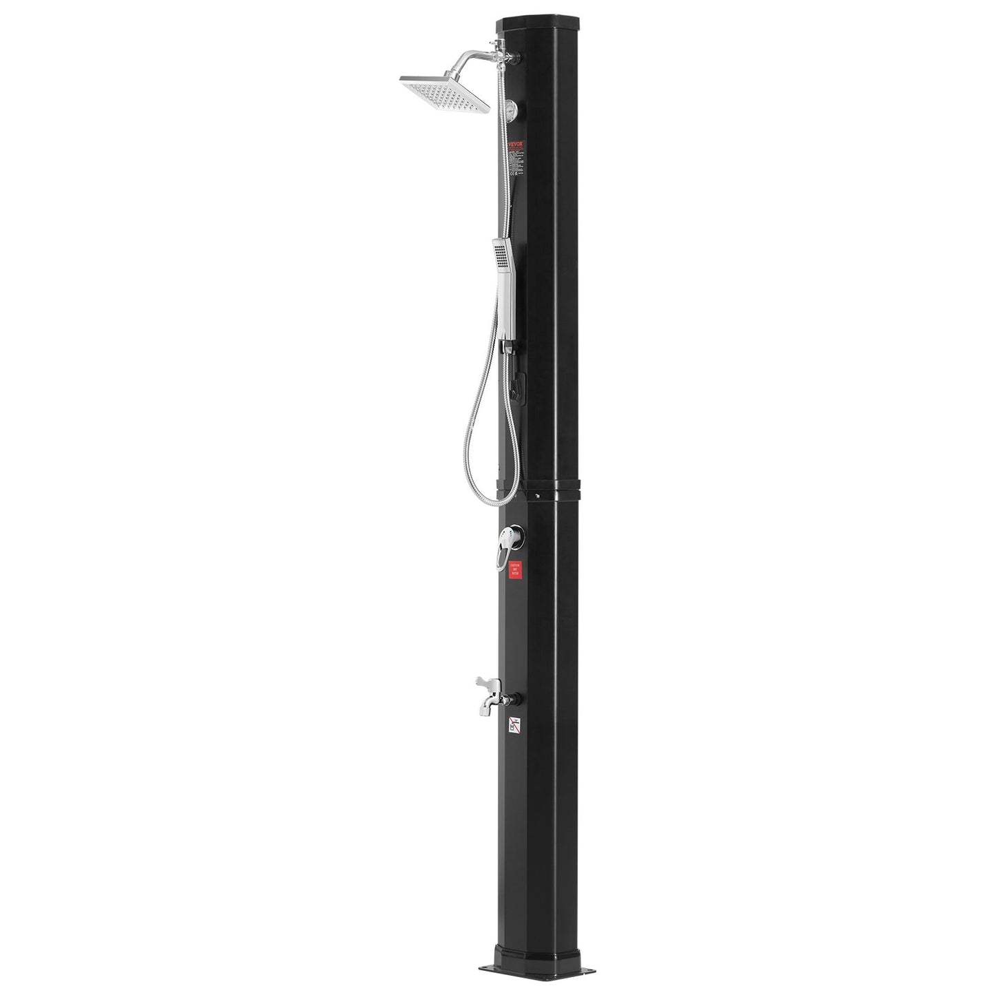 Outdoor Solar Heated Shower, 40L Poolside Shower Kit with 2 Shower Head and Foot Shower Tap, Handheld/Hanging V952-TYNLYQHSPVCLRGYW5V0