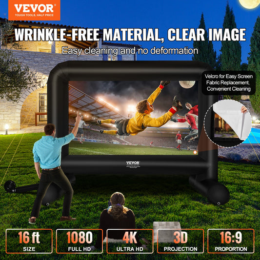 Inflatable Movie Screen, 16 FT Inflatable Projector Screen for Outside with Blower and Carrying Bag, V952-TYPM20CQSCQSRCERLV3