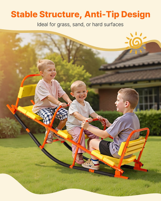 Kids Seesaw 90 kg Capacity Metal Rocking Teeter Totter with Handles V952-WGDZDQQBJS3RPB7KK001V0