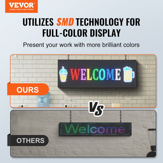 Programmable LED Sign, P10 Full Color LED Scrolling Panel, DIY Custom Text Animation Pattern Display Board, V952-XGSGDBZP40X1EUY8FV3