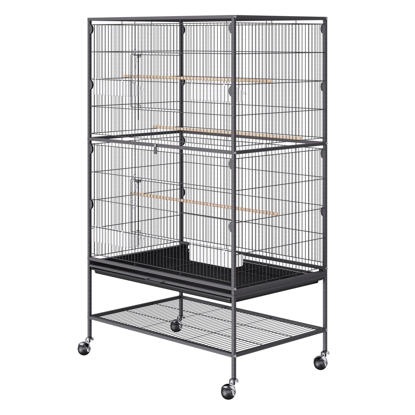 52 inch Standing Large Bird Cage, Carbon Steel Flight Bird Cage for Parakeets, Cockatiels, Parrots, Macaw V952-YTSNL312052IBWVKVV0