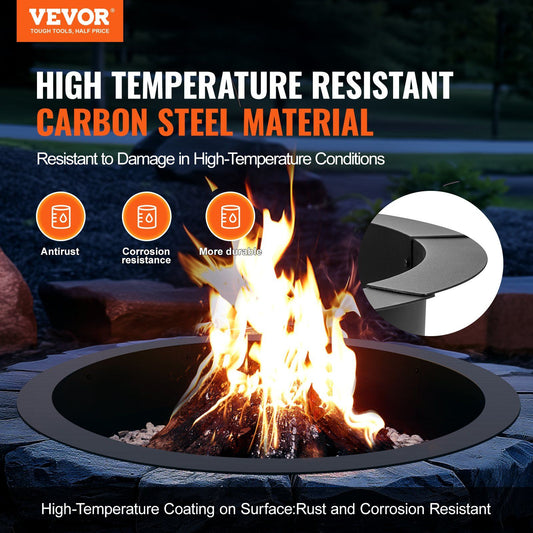 Fire Pit Ring, 44-Inch Outer/39-Inch Inner Diameter, 10inch Height 2.5mm Thick Fire Pit Insert, Heavy Duty V952-YXHH25MM39INTCYI8V0