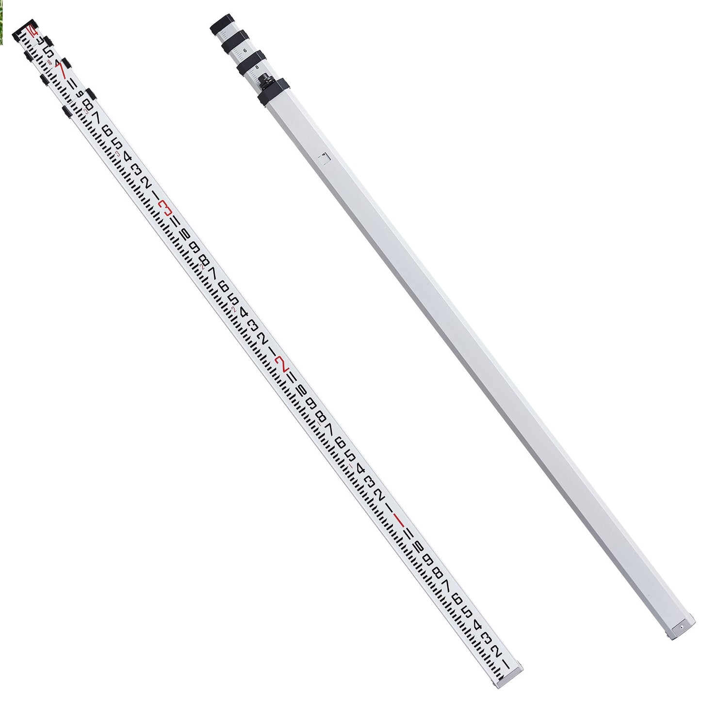 Aluminum Grade Rod, 14-Feet/8ths 4 Sections Telescopic Measuring Rod, Double-Sided Scale 1/8in Leveling Rod V952-YZCLG14YCFEEVMVL0V0