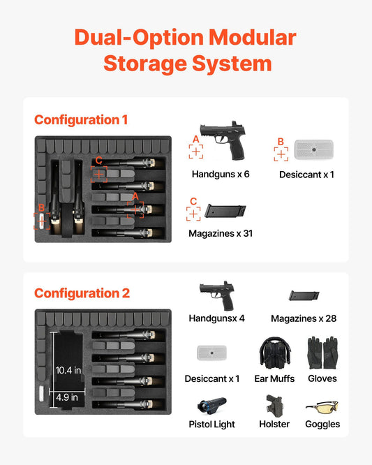 Hard Pistol Case, Heavy Duty Hard Gun Case with XPE Foam Interior, Waterproof Pistol Storage Box with V952-YZSQH1891638H0SQD001V0