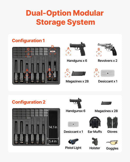 Hard Pistol Case, Heavy Duty Hard Gun Case with XPE Foam Lining, Waterproof Pistol Storage Box with V952-YZSQH2061678GM5RB001V0
