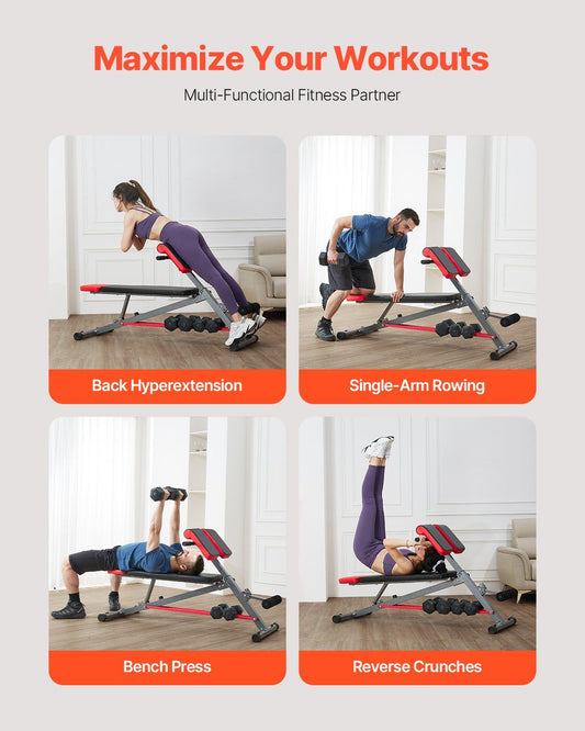 Multi-Functional Weight Bench for Full Body Workout, Roman Chair Hyperextension Bench, 660 lbs Adjustable V952-ZDKLMYSSJX660SMI2V0