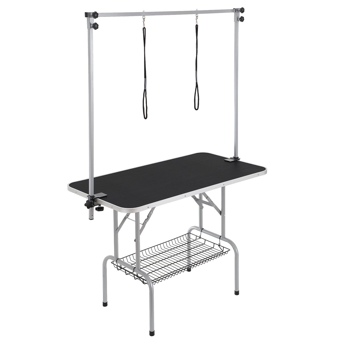 Pet Grooming Table Two Arms with Clamp, 117cm Dog Grooming Station, Foldable Pets Grooming Stand for Medium V952-ZDMRZ46INCH0I6658V0