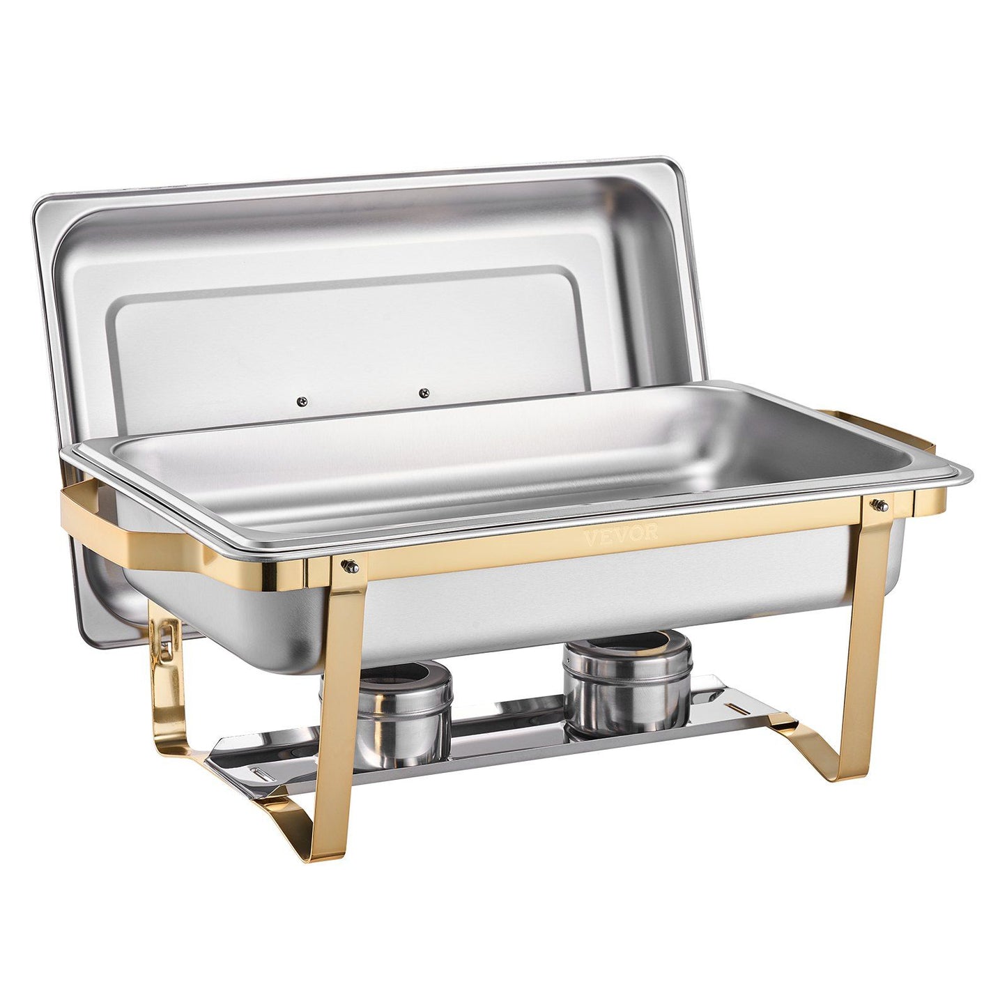 Chafing Dish Buffet Set, 8 Qt 4 Pack, Stainless Steel Chafer with 2 Full Size and 4 Half Size Pans, Rectangle V952-ZFXBXGSTGK4J10ULXV0