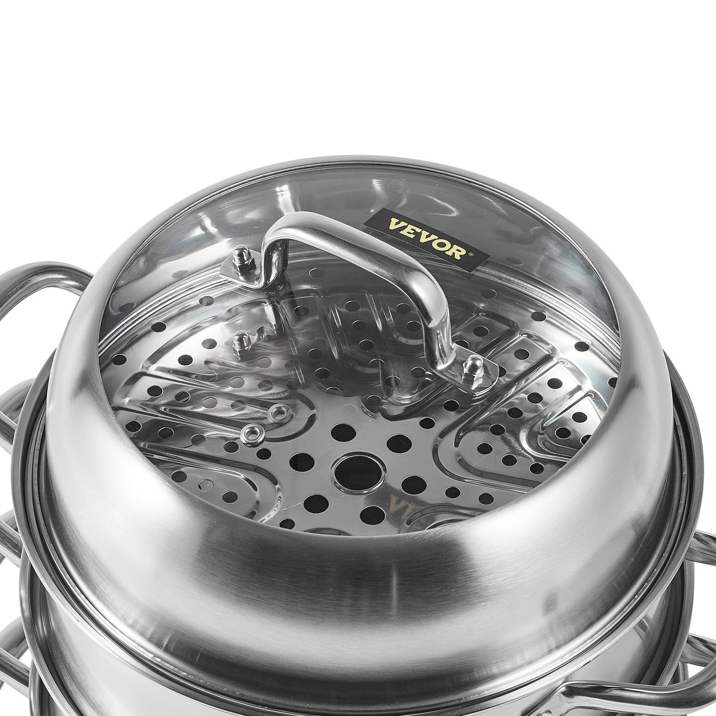 Dumpling Steamer Stainless Steel 5 Titer for for Cook Soup, Noodles, Fishes Work with Gas Electric Grill V952-ZL5CBXGZL30CM0001V0