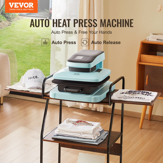 Auto Heat Press Machine, 15 x 15 in Smart T Shirt Press Machine with Auto Release, Heats Up Fast and Evenly, V952-ZNRYJSJS15X1Z8544V3
