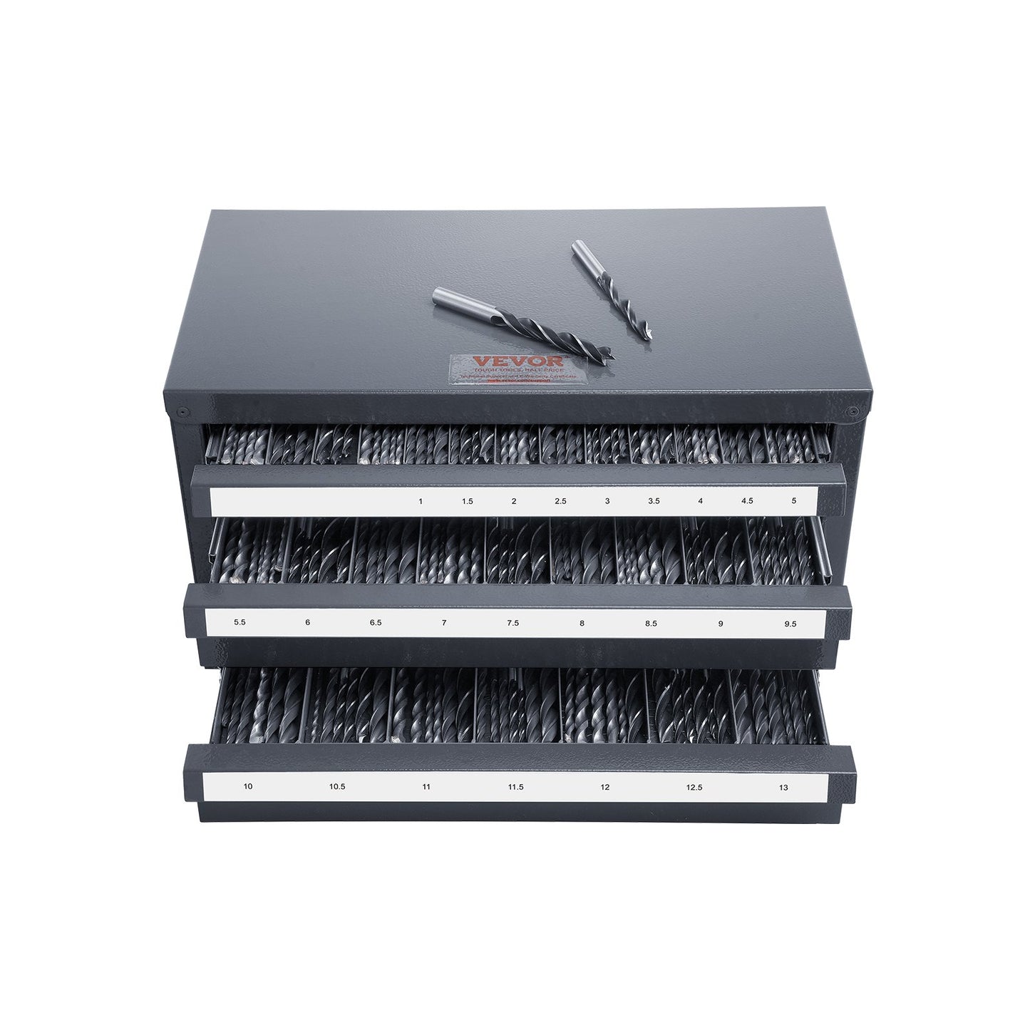 Drill Bit Dispenser Cabinet, Three-Drawer Drill Bit Organizer Cabinet for 1mm to 13mm, Steel Drill Dispenser V952-ZTFPGJX1MMD1B8D3JV0