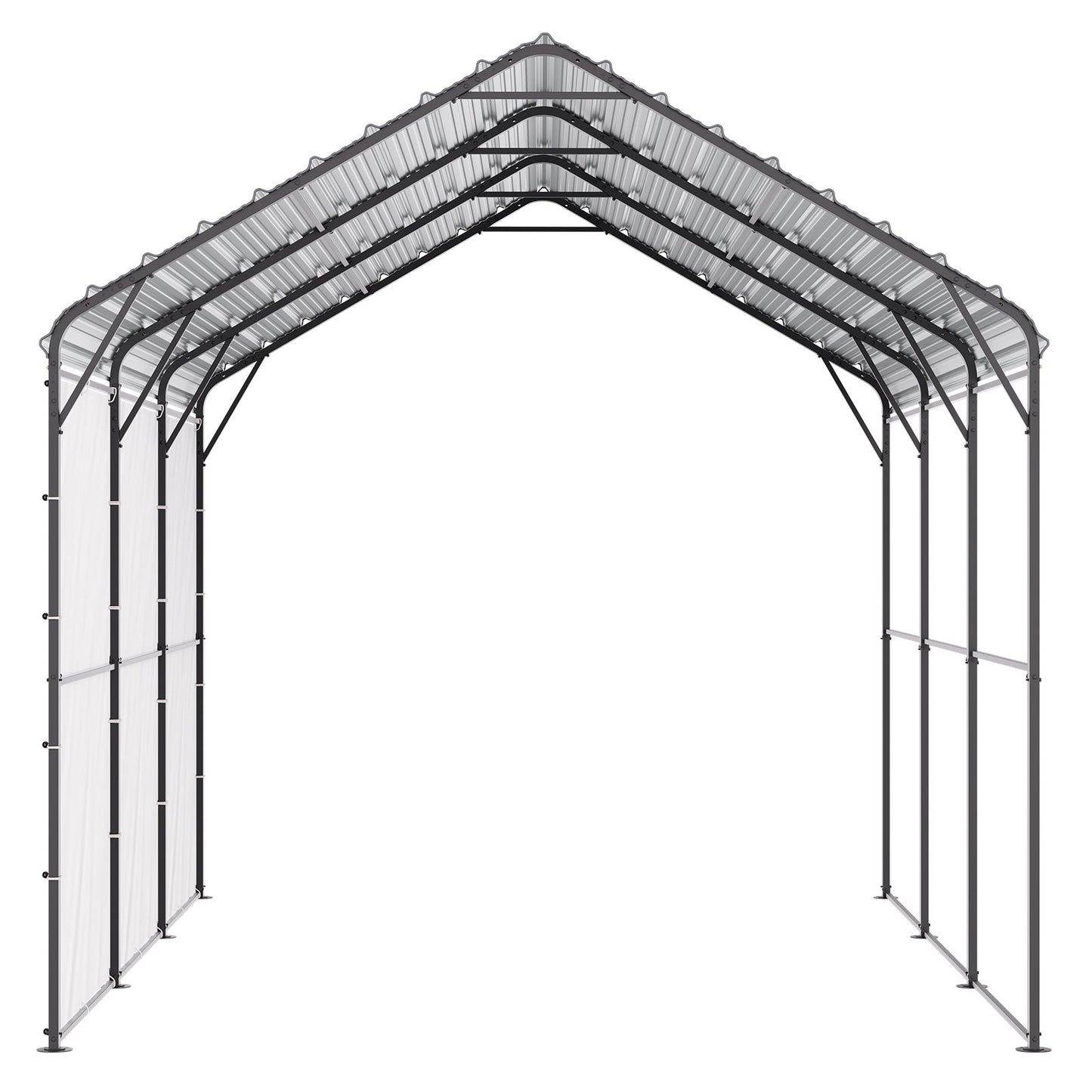 Heavy Duty Metal Carport, 10' x 15' Outdoor Carport with Galvanized Steel Frame & Roof, Car Tent Garage Shade V952-ZXCP10X15FT0DUG2BV0