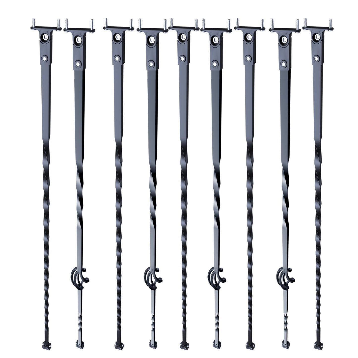 Staircase Metal Balusters, 44'' x 1/2" Galvanized Steel Decorative Banister Spindles, 10 Pack Deck Baluster V952-ZXKLGZ10G43835UVDV0