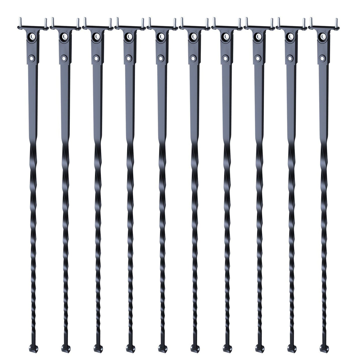 Staircase Metal Balusters, 44'' x 1/2" Galvanized Steel Decorative Banister Spindles, 10 Pack Deck Baluster V952-ZXKLGZ10G44YH4VC6V0