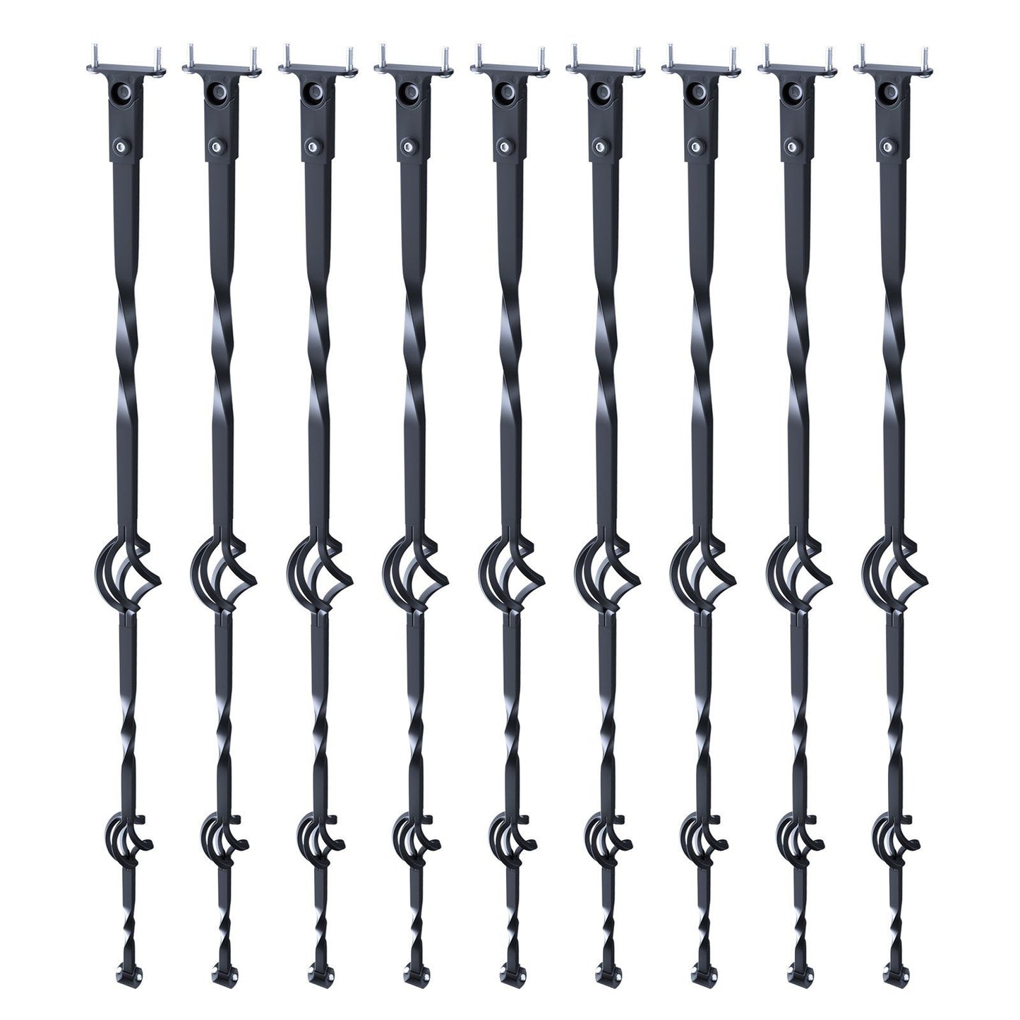 Staircase Metal Balusters, 44'' x 1/2" Galvanized Steel Decorative Banister Spindles, 10 Pack Deck Baluster V952-ZXKLGZ44YC103UJY9V0