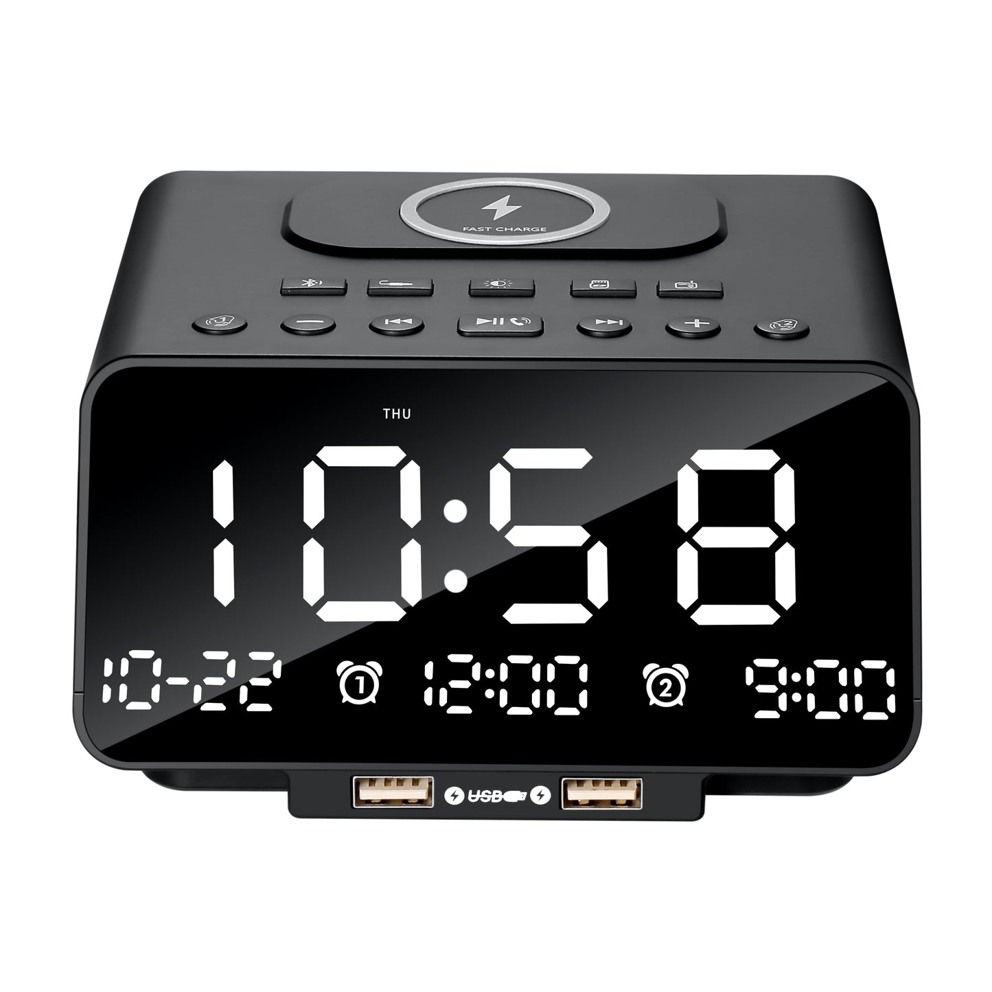 Bluetooth LED Alarm With Radio V959-DDSN0001