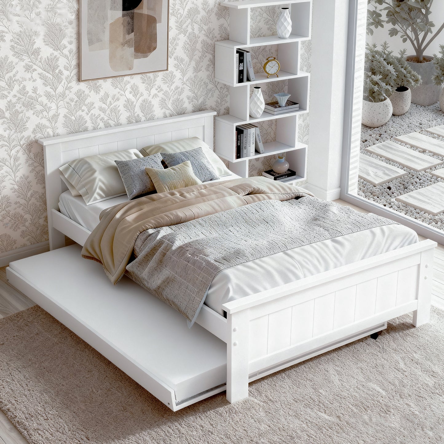 Artiss Bed Frame King Single and Bookshelf WBED-03KS-FURNI-DIS-AB