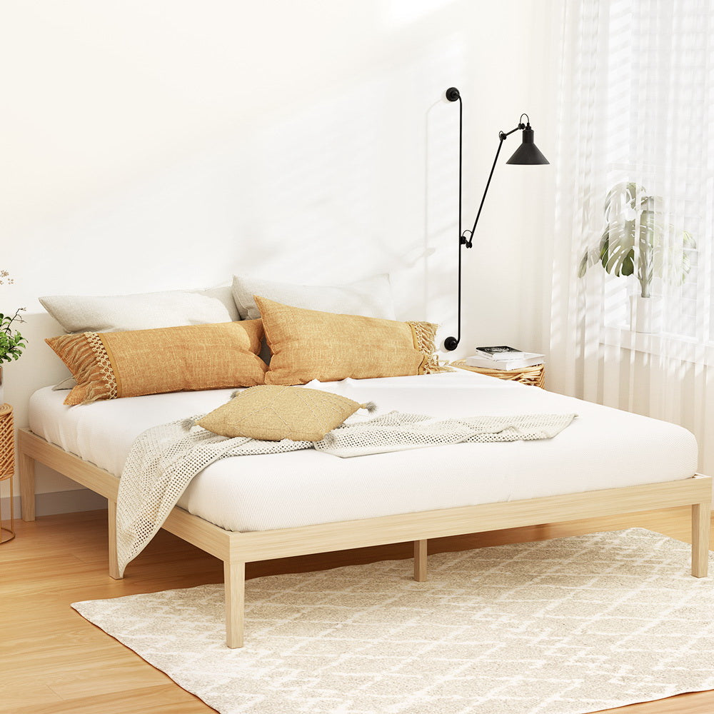 Artiss BRUNO King Pine Wooden Bed Frame WBED-BRUNO-K-WD-AB