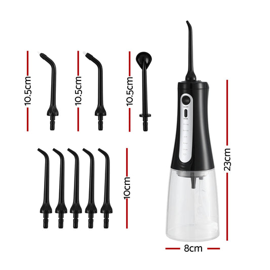Devanti Cordless Water Flosser Dental Oral Irrigator Black WF-350ML-8N-BK